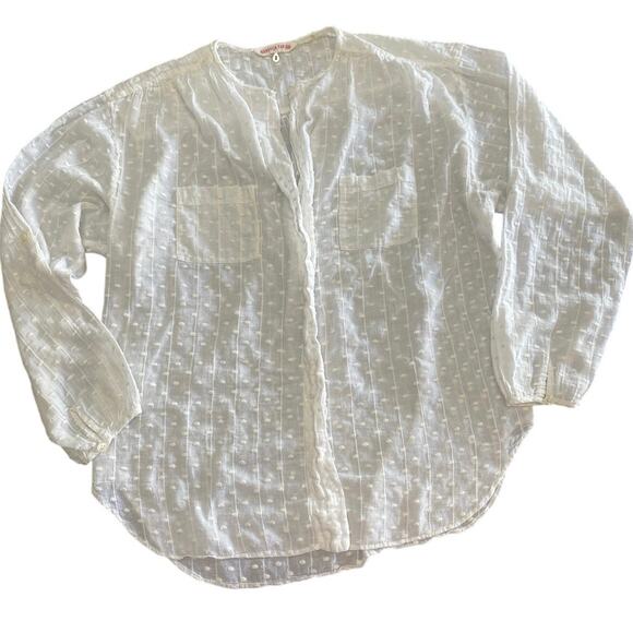 Rebecca Taylor White Swiss Dot Blouse Size 2 - Picture 1 of 7